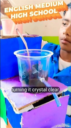 # Simple Water Filtration Model – Science Project . Nava Bharat. english medium high school.