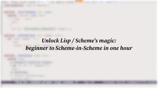 [转载] 一小时从零基础到实现 Scheme 语言雏形