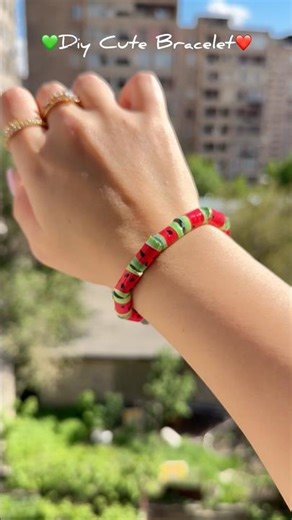 Diy CUTEST 🍉 Bracelet | EASY and CUTE Paper CRAFT Idea #diy #viral #trending #gift