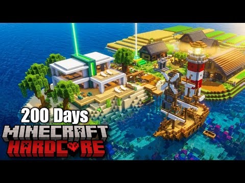 Can i survive 200 days in hardcore || transformation of island #200daysminecraft