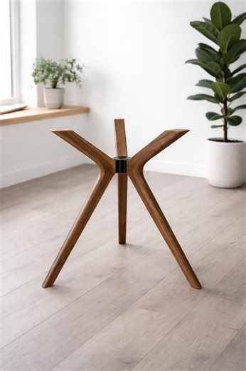 Solid Beech Wood Tripod Table Legs – Counter Height, Kitchen Island Base - Etsy