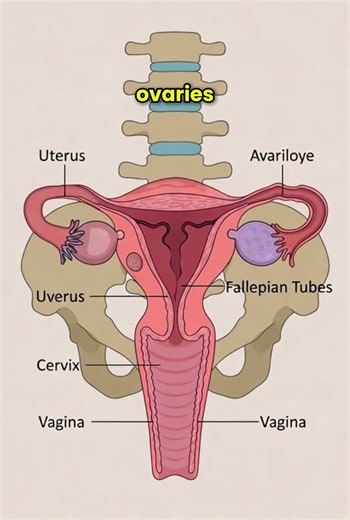 Female Reproductive System, Simple Anatomy Diagram🩺#shorts #miracleinmotion #femaleanatomy