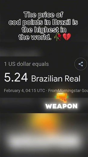 The price of cod points in Brazil is the highest in the world. 🥀💔 #codm #codpoint#callofdutymobile
