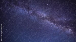 4k time lapse video with star sky nature landscape, view to Milky Way during a night of Perseid Meteor Shower observation, a colourful shooting stars. Astronomy concept video.