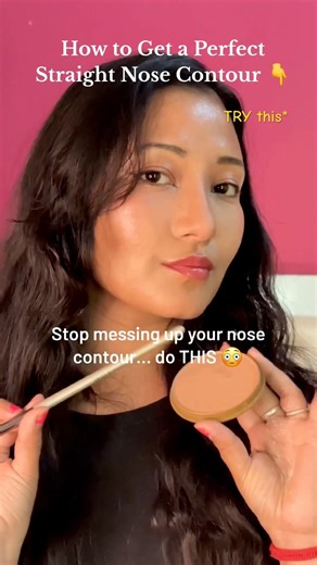 No More Crooked Lines! Try This Nose Contour Hack 👀✨#nose #contour #easy #hack #makeup #beauty #yt