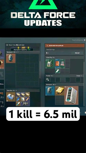 1 Kill 6.5 Mil #deltaforcegame #gaming #deltaforce #dfupdatesyt