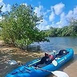 OCEANBROAD Inflatable Sit-in Kayak(NO HIN), 1 Person/2 Person Blow Up Kayak for Adults with Paddle, Kayak Seat, Pedal, Hand Pump and Bag, Blue/Sky Blue