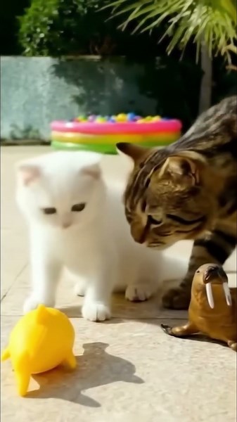 A big angry cat took Kefir the cat's orca! #cat #aivideos #catstories