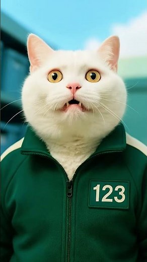 Funny situations of kittens and dogs in Squid Game #38 #shorts #funny #kitten #dog