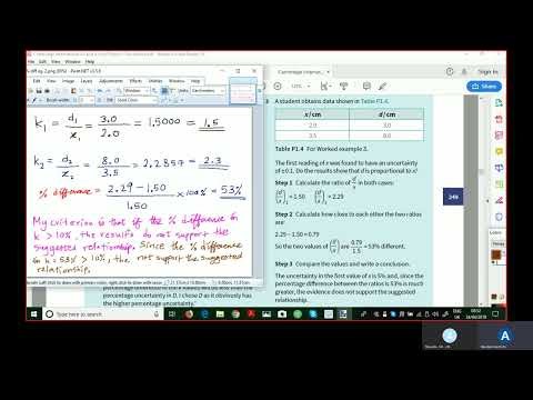 2. Testing the Relationship - Percentage Difference - Worked example 2 | CIE AS Physics Paper 3