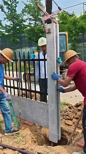 Fence installation alignment and fixing process #construction #installation