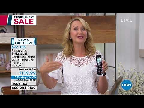 Panasonic 5Handset Cordless Phone w/Auto Call Blocker an...