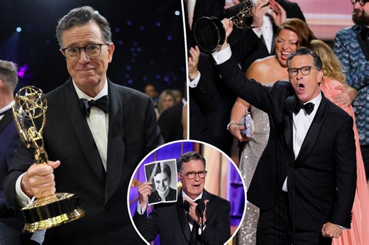 Here’s what Stephen Colbert said in emotional Emmys speech following ‘Late Show’ cancellation
