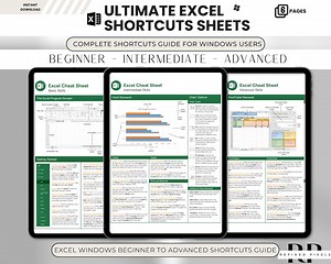 Excel Shortcuts Excel Shortcuts for Windows Excel Super Shortcuts Excel Shortcuts Guide Beginner Intermediate Advanced Excel Course Shortcut - Etsy