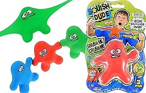 JA-RU Squish Dude Stretchy Sand Filled Man-Fidget (1 Assorted) Stress Relief Sensory Toy for Kids and Adults. Party Favor Classroom Prizes. Therapy Toys. 3410-1p