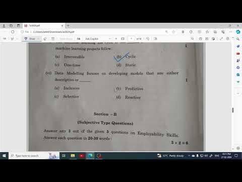 Solution of Artificial Intelligence Question Paper || AI || 843 Class 12 || CBSE Board 2023-24