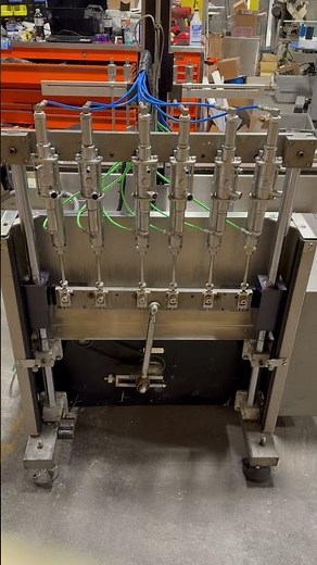 BID ON EQUIPMENT Item 441430 6 Head FILAMATIC Inline Piston Filler Liquid Paste Filling Machine