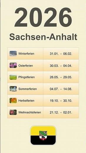 Ferien Sachsen Anhalt 2026