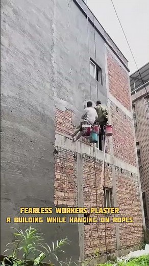Amazing Wall Plastering Skills at Heights 😲🧱