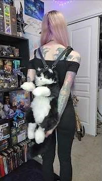 every cat lover needs this backpack 😭💜😻 unboxing my Chongker realistic cat backpack!