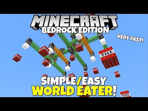 Minecraft Bedrock: EASY TNT WORLD EATER! Instant Hole Mining Machine! MCPE Xbox PC Switch