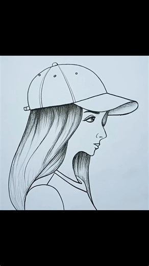 Girls face drawing with cap | How to draw a beautiful girl easy |
