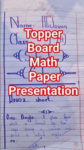 Topper’s Maths Paper Presentation Tips for full Marks #exam #boardexam2026