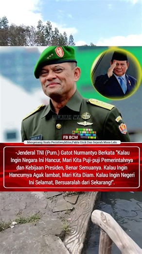 menurut Jendral Gatot kalu negara ingin maju