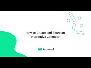 Teamweek Tutorials - How To Create and Share an Interactive Calendar