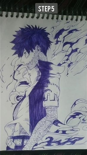 LETS DRAW DABI IN 5 STEPS #anime #dabi #shorts #anime