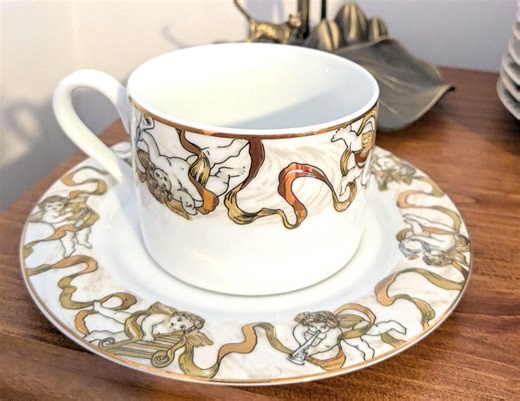 American Atelier Cherub Porcelain Tea Set, Gold Trim (14- Piece Set) - Etsy