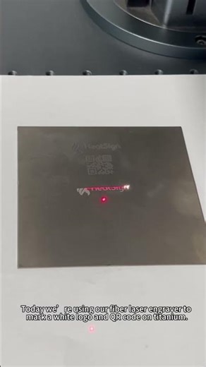 White Logo & QR Code Laser Marking on Titanium #Shorts