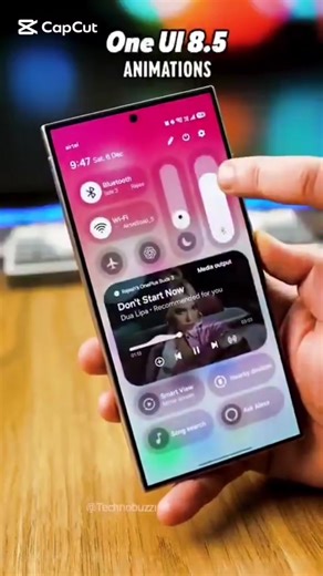 One UI 8.5 Control Center Animations Whitestone Dome Glass, the world’s first screen protector is the best. www.whitestonedome.com