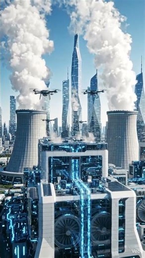 A power plant in the futuristic city 🏙️