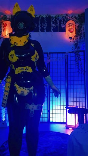 Yellow Drone in a Cyberpunk World