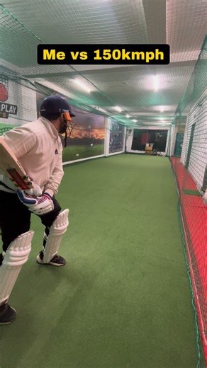 Powerplay Nets on Instagram: "Facing 150 kmph on Bowling Machine 🏏 Follow - @powerplay_nets #cricket #trending #explore #bowlingmachine #powerplaynets Cricket Reels Trending Challange Explore"