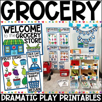 Grocery Store Dramatic Play Printables, Centers, Supermarket Labels & Crafts
