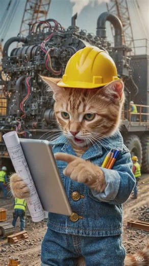 Engineer cat on duty #shorts #youtubeshorts #funny