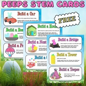 FREE Peeps STEM Challenge Cards for Easter