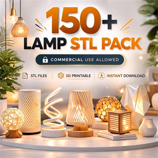 150  Lamp STL Files Bundle | 3D Printable Lamp Designs | Modern Table Lamp STL | Decor Lighting | STL & 3MF Files | Commercial Use - Etsy France
