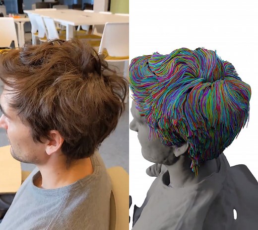 Samsung AI Center's researchers proposed Neural Haircut, a novel method of reconstructing strand-based geometry of human hair from video or images. More demos and info: https://80.lv/articles/neural-haircut-a-novel-method-for-human-hair-reconstruction/ | 80 Level