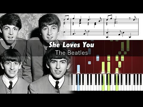 The Beatles - She Loves You - Piano Tutorial with Sheet Music