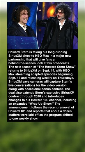 Howard Stern’s SiriusXM Show Gets Major HBO Max Deal With New Details Revealed #shorts