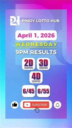9PM Lotto Results Today Wednesday | April 1, 2026 | PCSO Official Result | Pinoy Lotto Hub #lotto