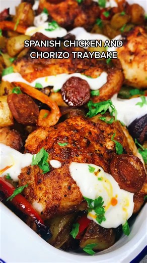 Delicious Spanish Chicken and Chorizo Traybake Recipe