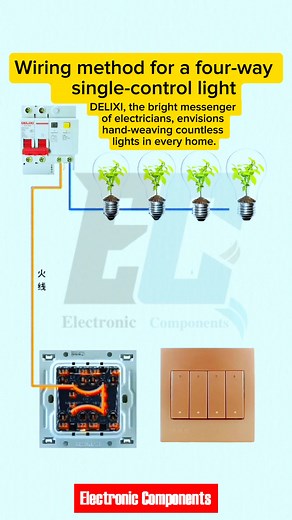 8.2K views · 37 reactions | Wiring method for a four-way single-control light | 퐄퐥퐞퐜퐭퐫퐨퐧퐢퐜 퐂퐨퐦퐩퐨퐧퐞퐧퐭퐬 | Facebook