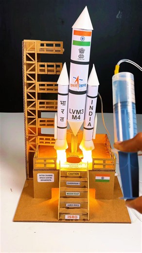 Cardboard Chandrayaan-3 🚀 Amazing School Project | DIY ISRO Rocket #shorts #diy #experiment