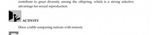 Draw a table comparing mitosis with meiosis.... | Filo