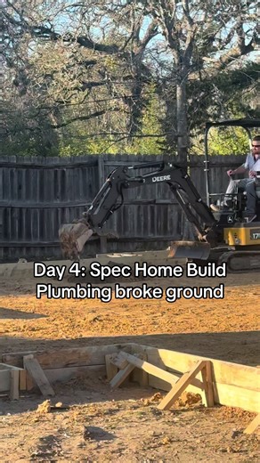 Day 5 of the spec home build 🏗️ Plumbers are officially on site and we’ve broken ground for all trunk lines underground sewer runs. Every fixture gets mapped now before the slab goes down—this is where precision matters. Fingers crossed we wrap before the rain hits Wednesday ☔️ Follow along for the real build process. #construction #newbuild #homebuilding #constructionproject #bryantx
