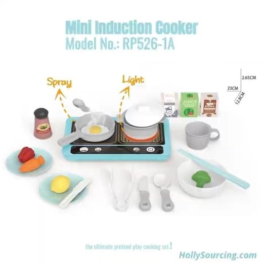 Mini Cooker, Major Fun!RP526-1A Mini Induction Cooker turns pretend play into real-looking cooking!🎉